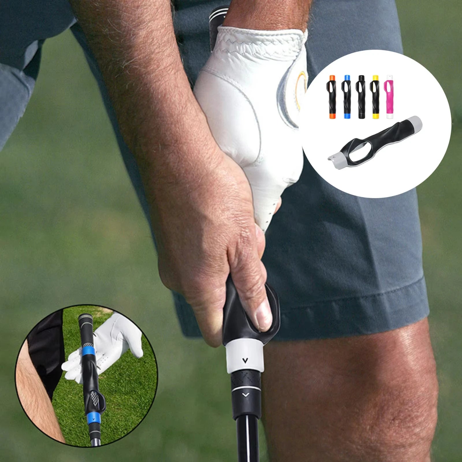 SHANK Grip Trainer worn on club grip