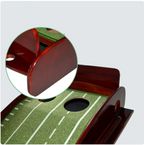 SHANK Mahogany Putting Trainer — Dual-Hole Auto Return